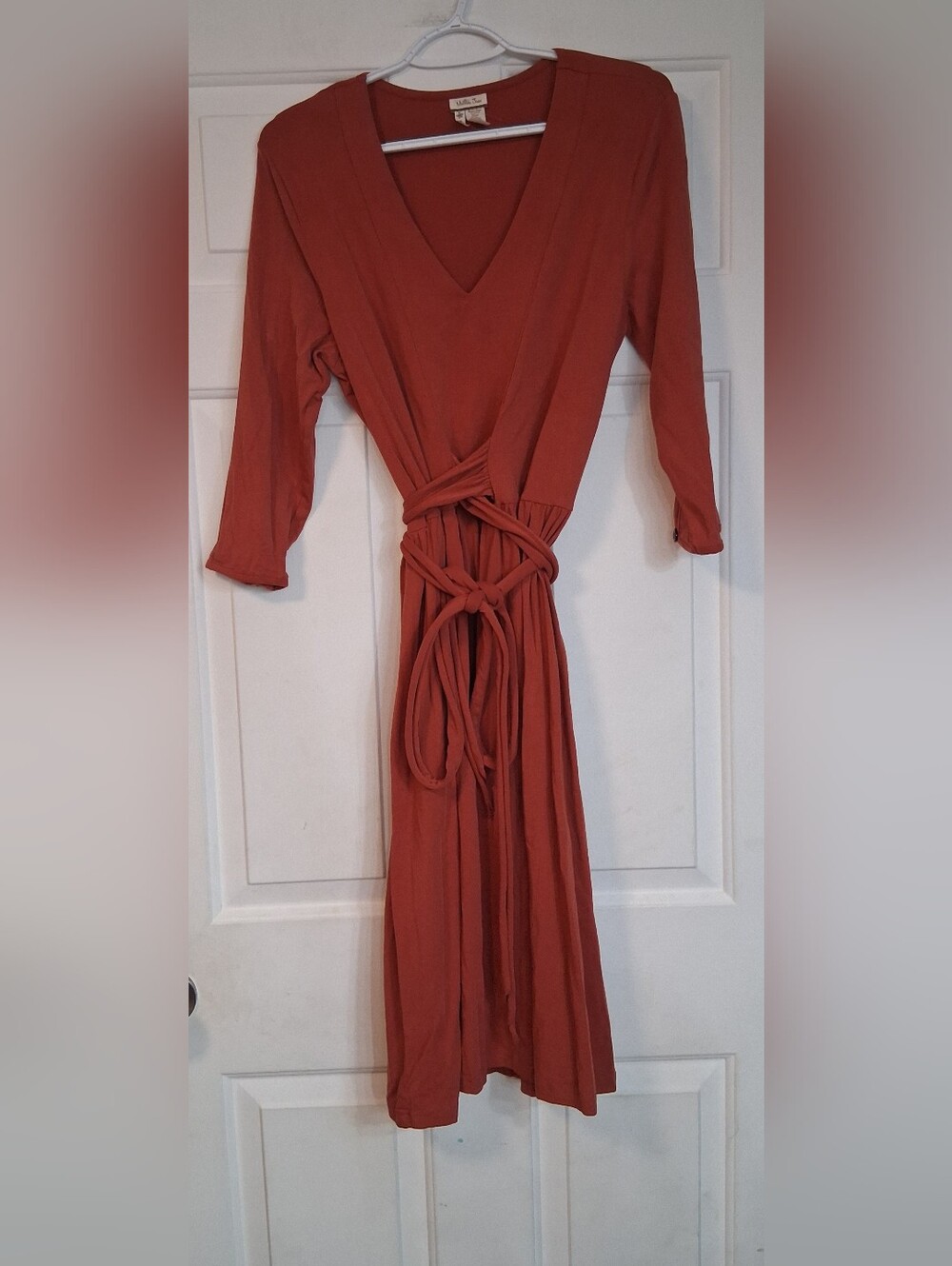 Matilda Jane Rust Wrap V Neck Maxi Dress Casual Office Attire Large